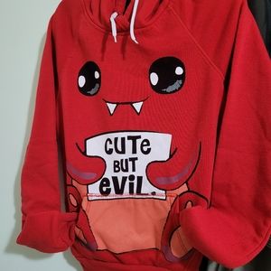 (Used) Urban Planet Red Cute But Evil Hoodie S